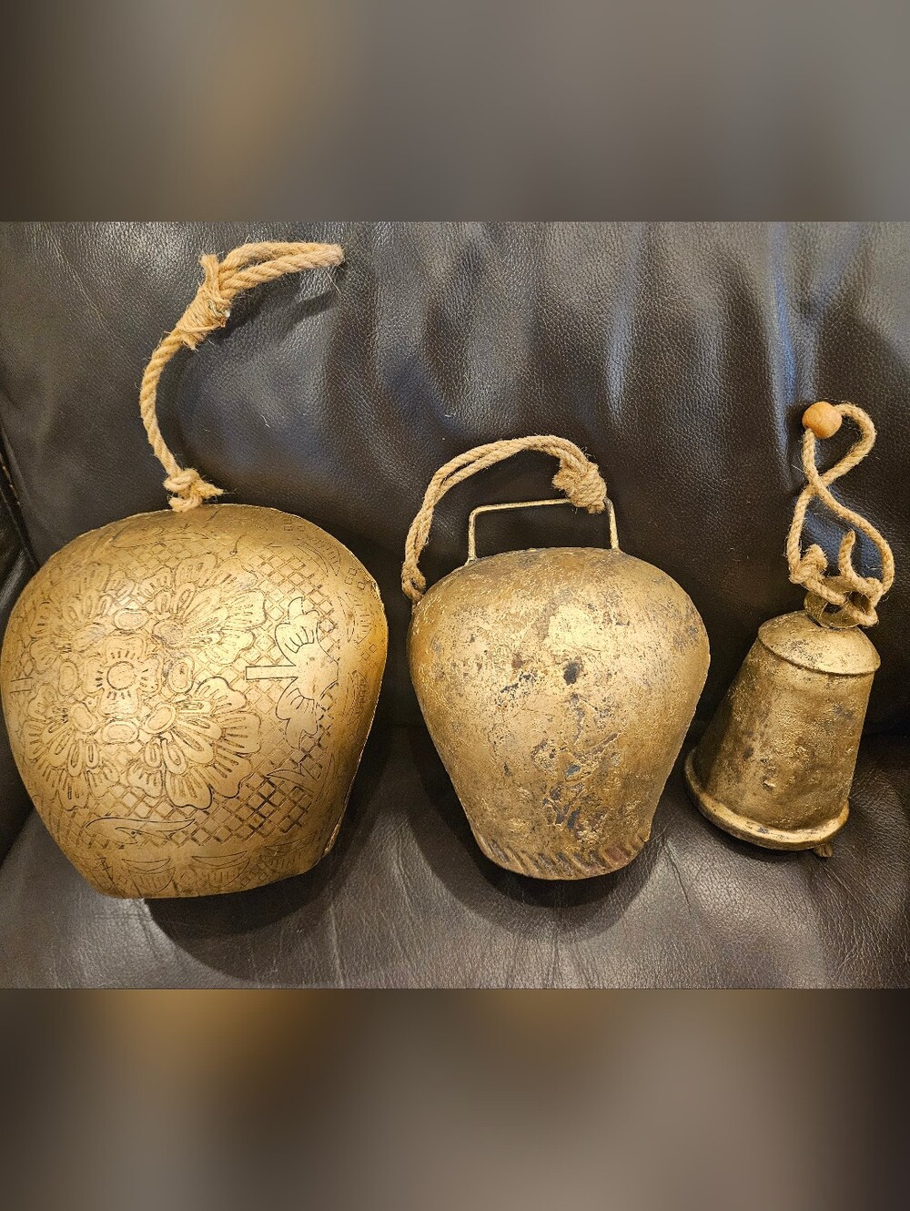 Handcrafted Brass Colored Windchimes (Set of 3)
